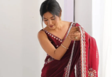 Redefining Tradition with Maroon Saree and Embroidered Lehenga